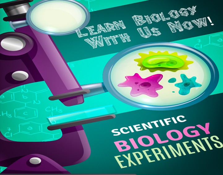 تصميم شويال ميديا اعلان كورس بايولوجىSCIENTIFIC BIOLOGY EXPERIMENTS