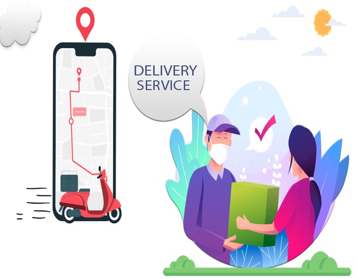 تصميم خدمات التوصيل والدليفرى On the way concept Delivery service