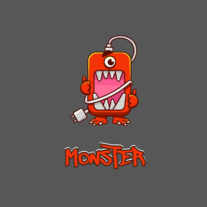 شعار لمتجر "MONSTER" لبيع الهواتف و الاكسسوارات