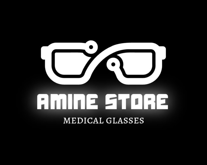 شعار لمتجر بيع النظارات الطبية "AMINE STORE"