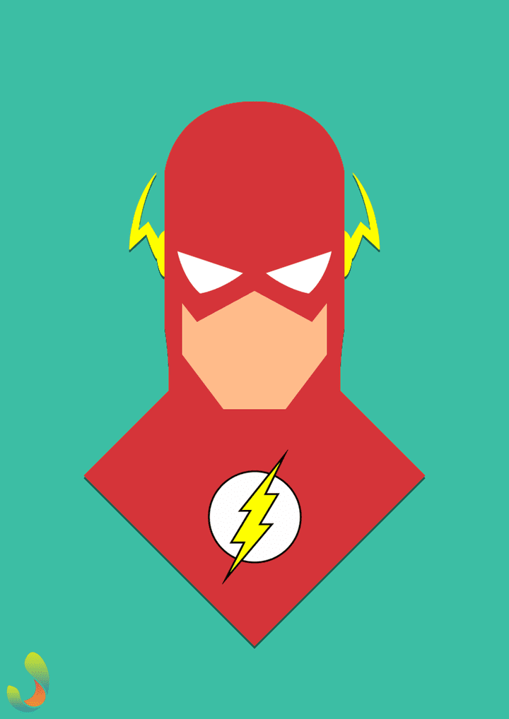 رسمة بسيطة لشخصية The Flash