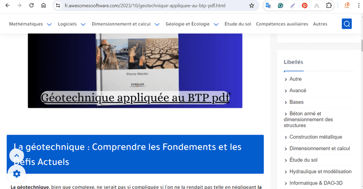 Géotechnique appliquée au BTP pdf