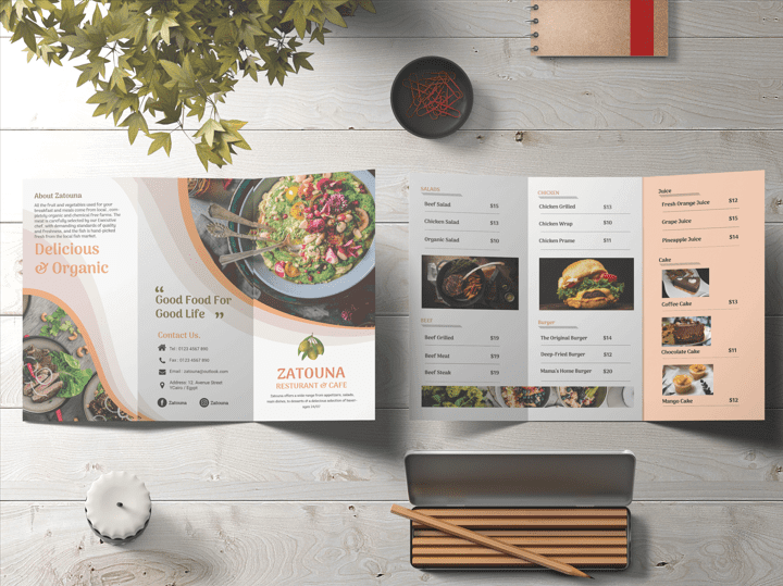 تصميم قائمة مطعم  Restaurant Menu Design