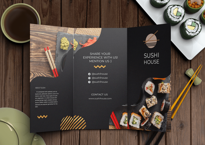 تصميم قائمة مطعم سوشي  Restaurant Menu Design