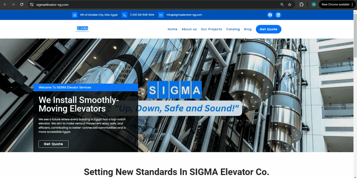 Website for SIGMA Elevator