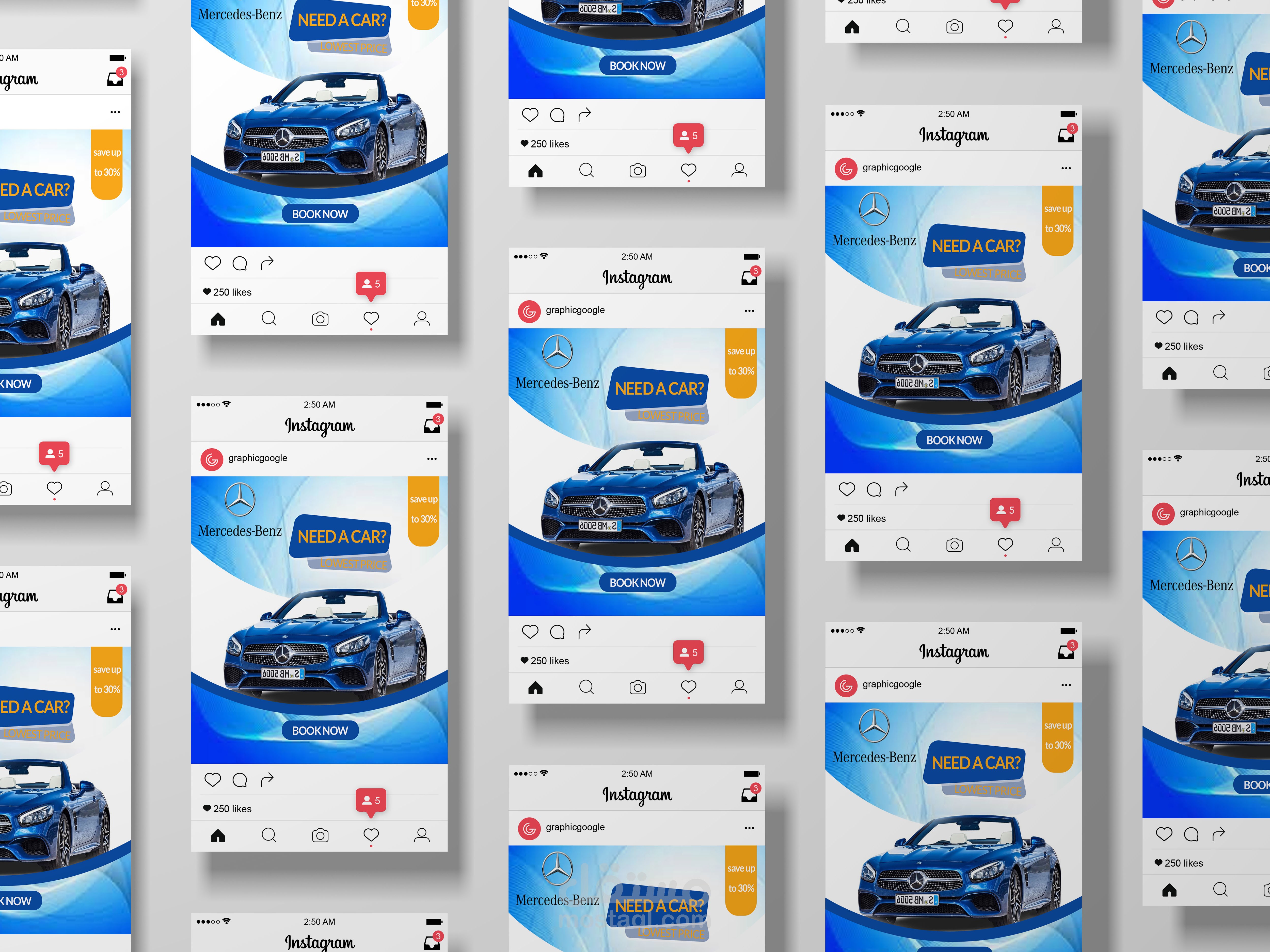 تصميم بوست سوشيال ميديا لمعرض سيارات  " Post social media design for a car show "
