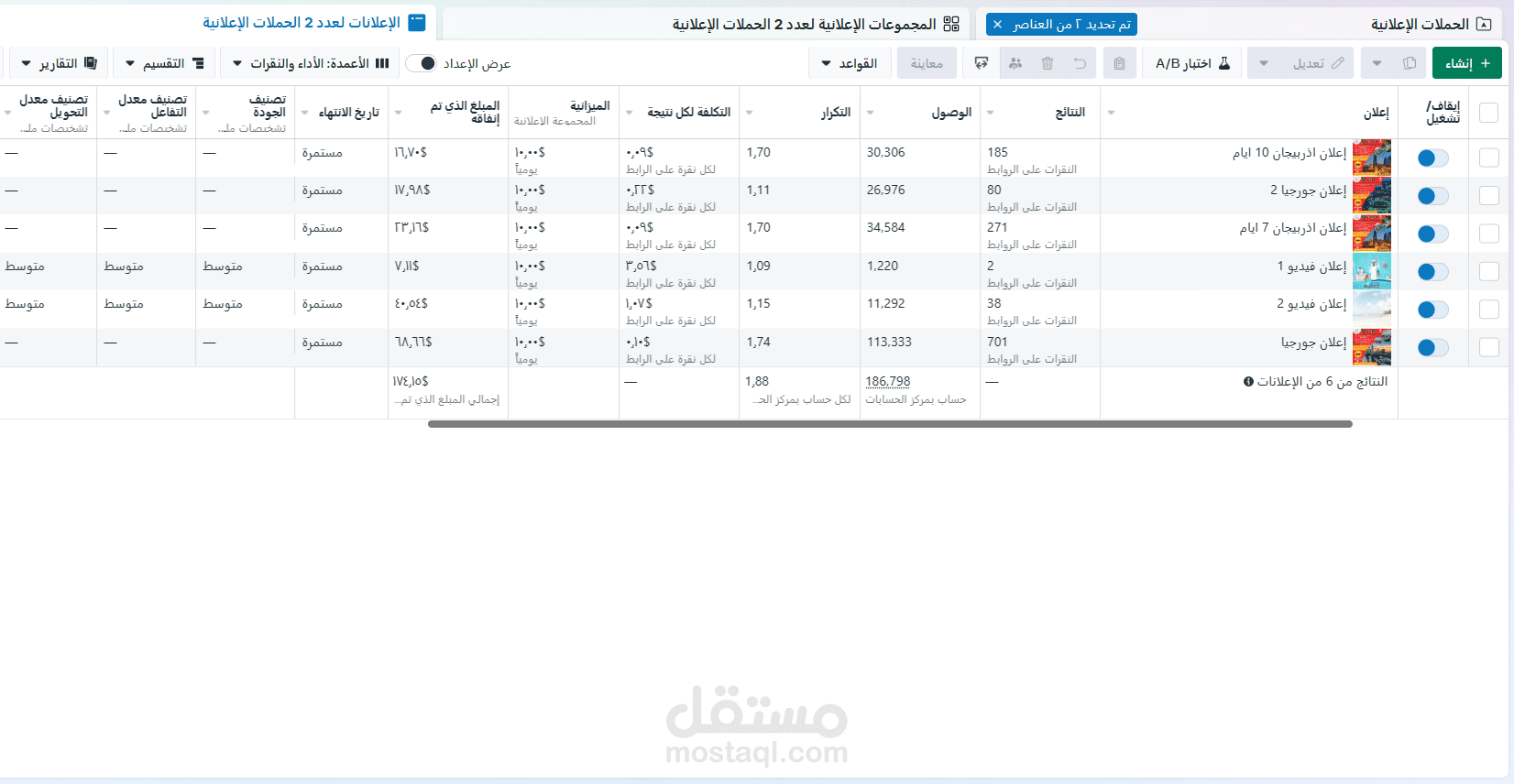 حملات اعلانية علي فيسبوك وانستاجرام  لشركة سياحة