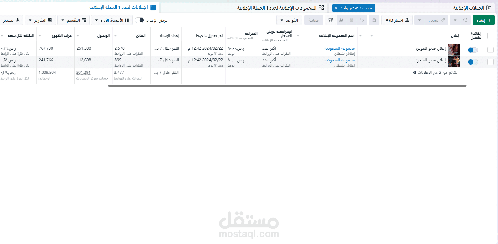 حملات اعلانية علي فيسبوك وانستاجرام  لمتجر عطور