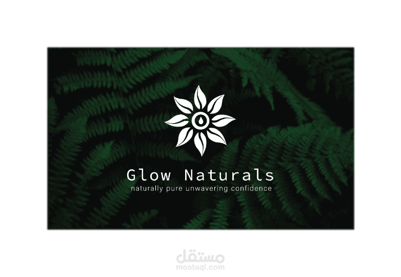 A slogan selling a hair and skin care product claiming (Glow Naturals)