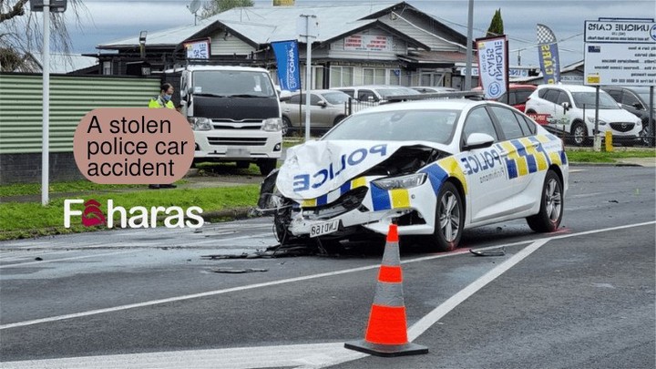 Stolen police car accident