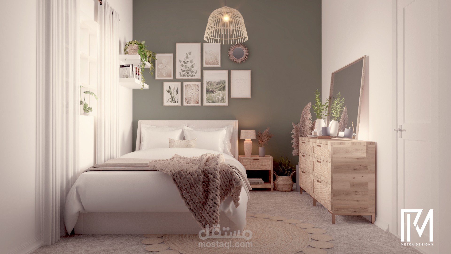 تصميم داخلي ثلاثي الأبعاد غرفة نوم في نيوكاسل/ 3D design for bedroom in Newcastle