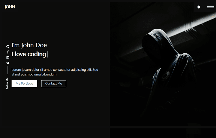 Dark mode Portfolio