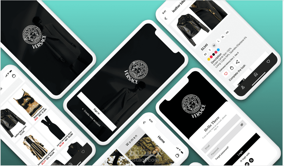 Fashion E-commerce mobile application (VERSACE) - UI