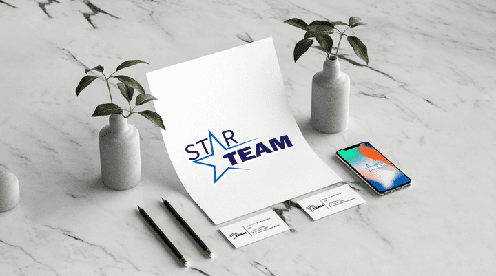 تصميم هوية بصرية شعار star  team