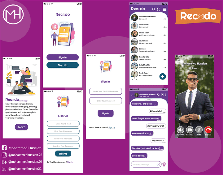 Recado chat app UI Kit