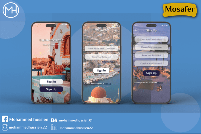 Mosafer Travel app Ui design