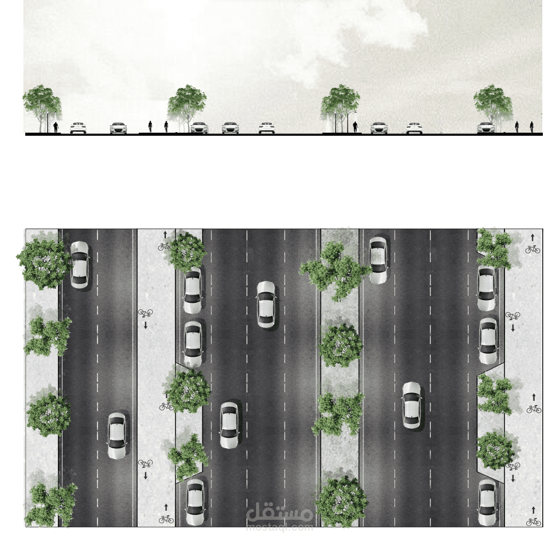 Design of Blajat Road, Carrefour area