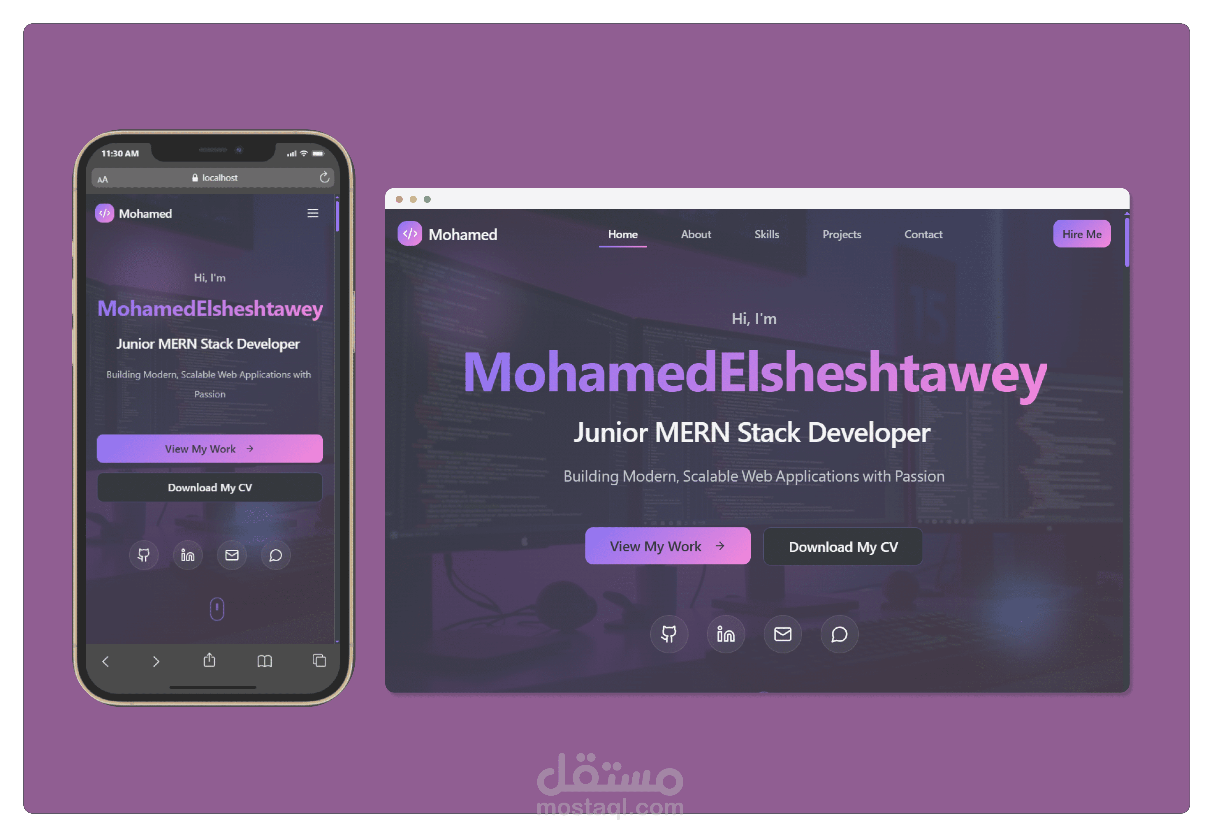 تصميم موقع شخصي احترافي لعرض أعمالك ومهاراتك