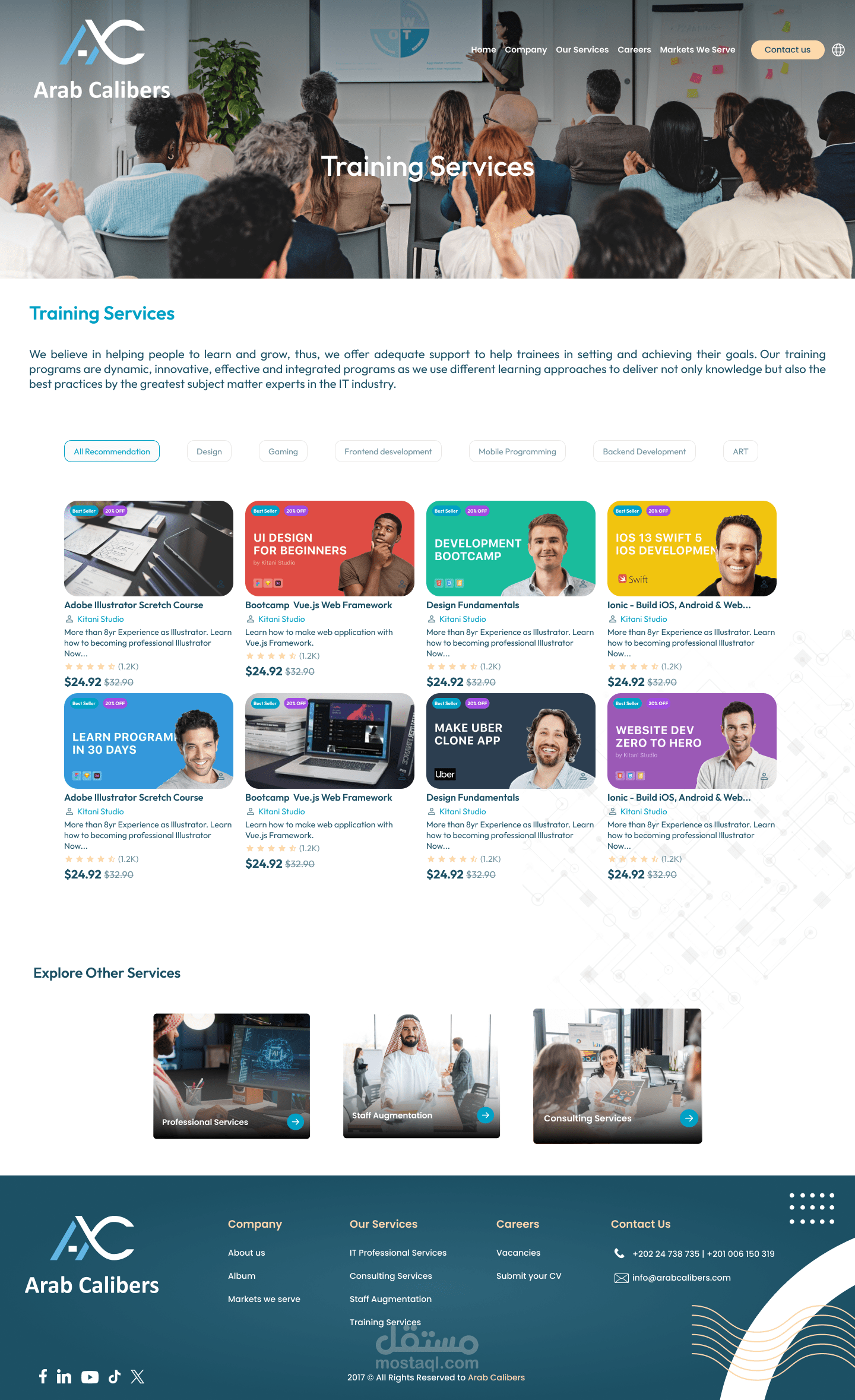 Arab Calibers Website Design