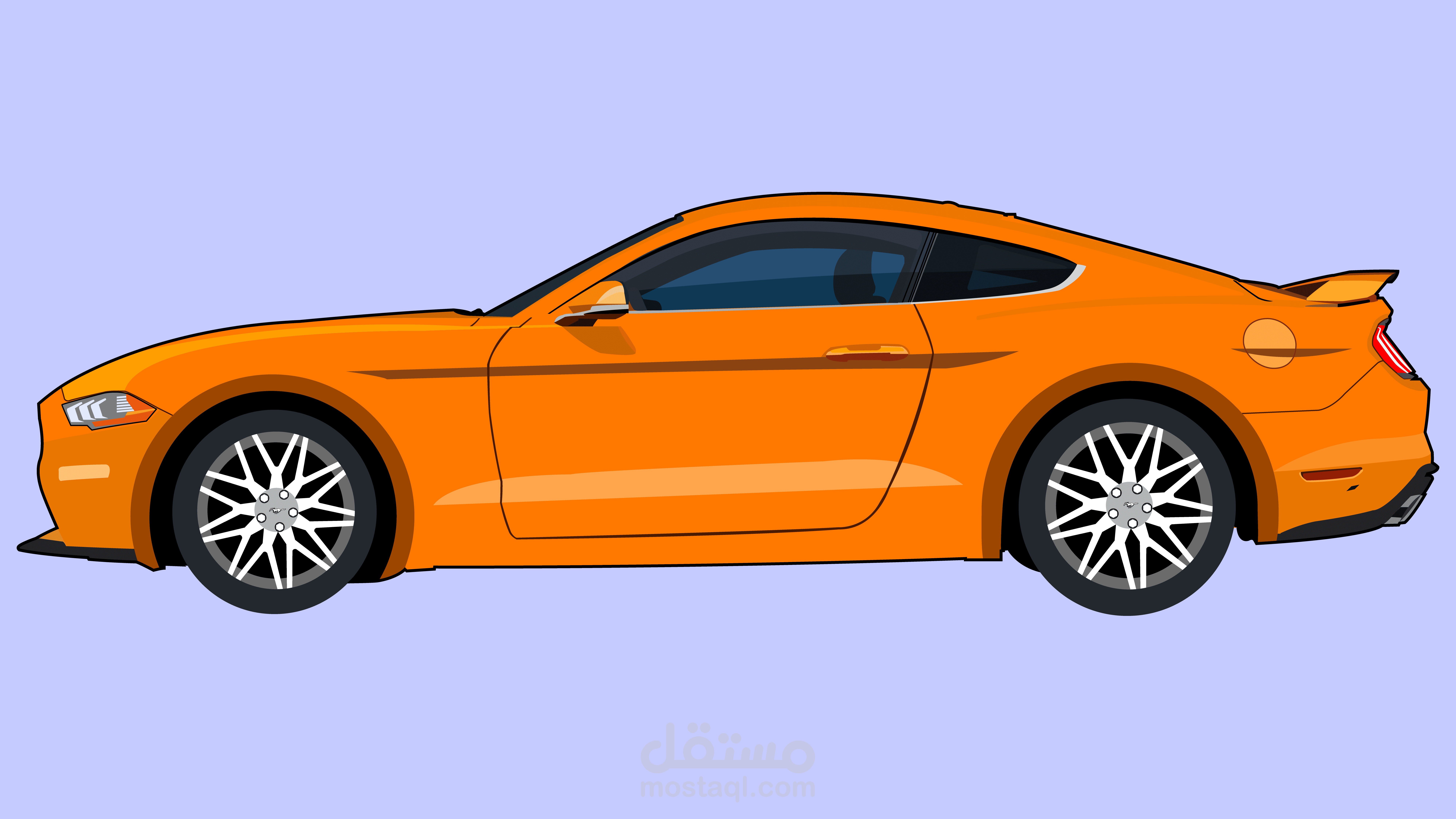 تحويل صورة Mustang الى رسمة فيكتور