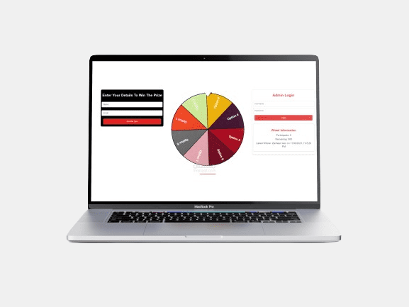 Wheel spinner, باستخدام Node.js, مع لوحة تحكم كاملة لاستخدام السبنر