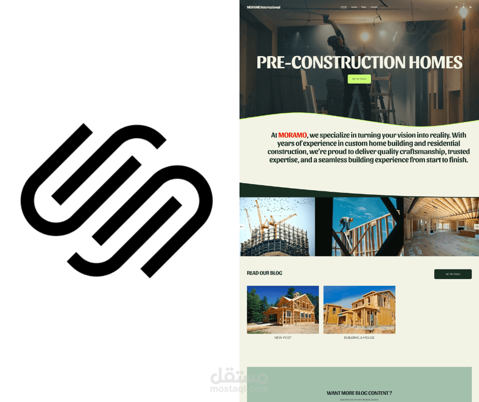 Landing Page for a Construction Company – Built with Squarespace
