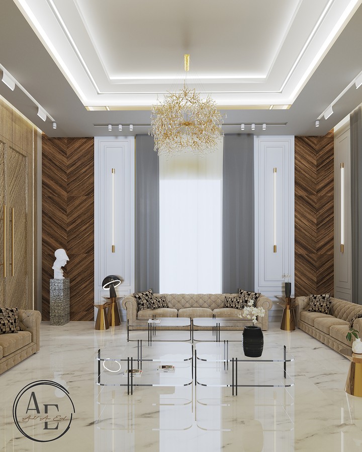 تصميم غرفه معيشه 3d مودرن