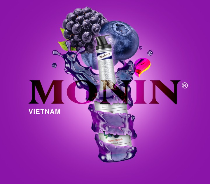 إعلان مشروب MONIN بطعم التوت