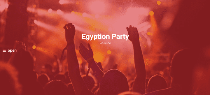 Party event (html - css - javascript - jquery - bootstrap )