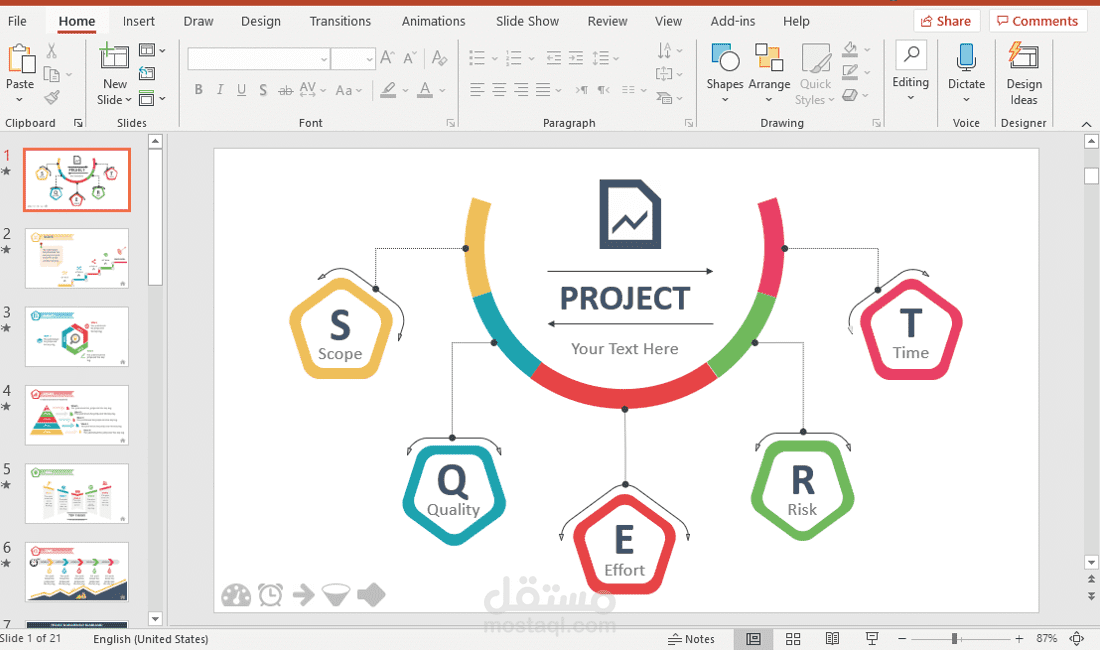 العمل على مشاريع ال Power Point