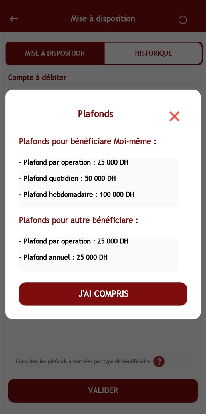 ajout d'une fonctionnalité de la mise à disposition dans une application mobile d'une banque