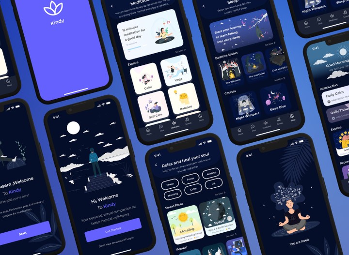 Kindy _ UI/UX Meditation app Design