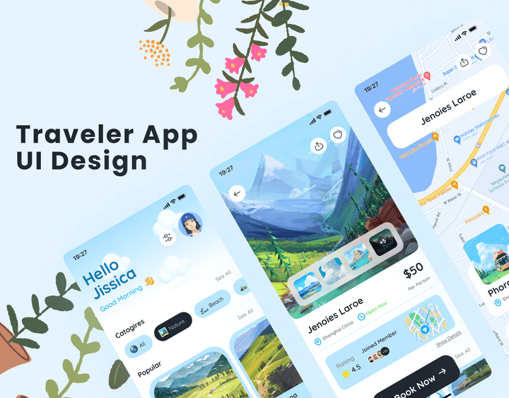 Traveler App UI Design