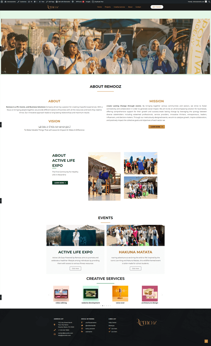 Remooz - موقع لإدارة وتنظيم الفعاليات وحلول الأعمال