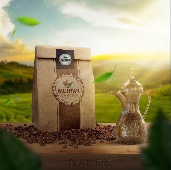 تصميم اعلاني لمنتج قهوة