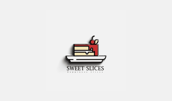 مشروع : تصميم علامة تجاريه + تصاميم S.M لمحل حلويات بإسم SWEET SLICES