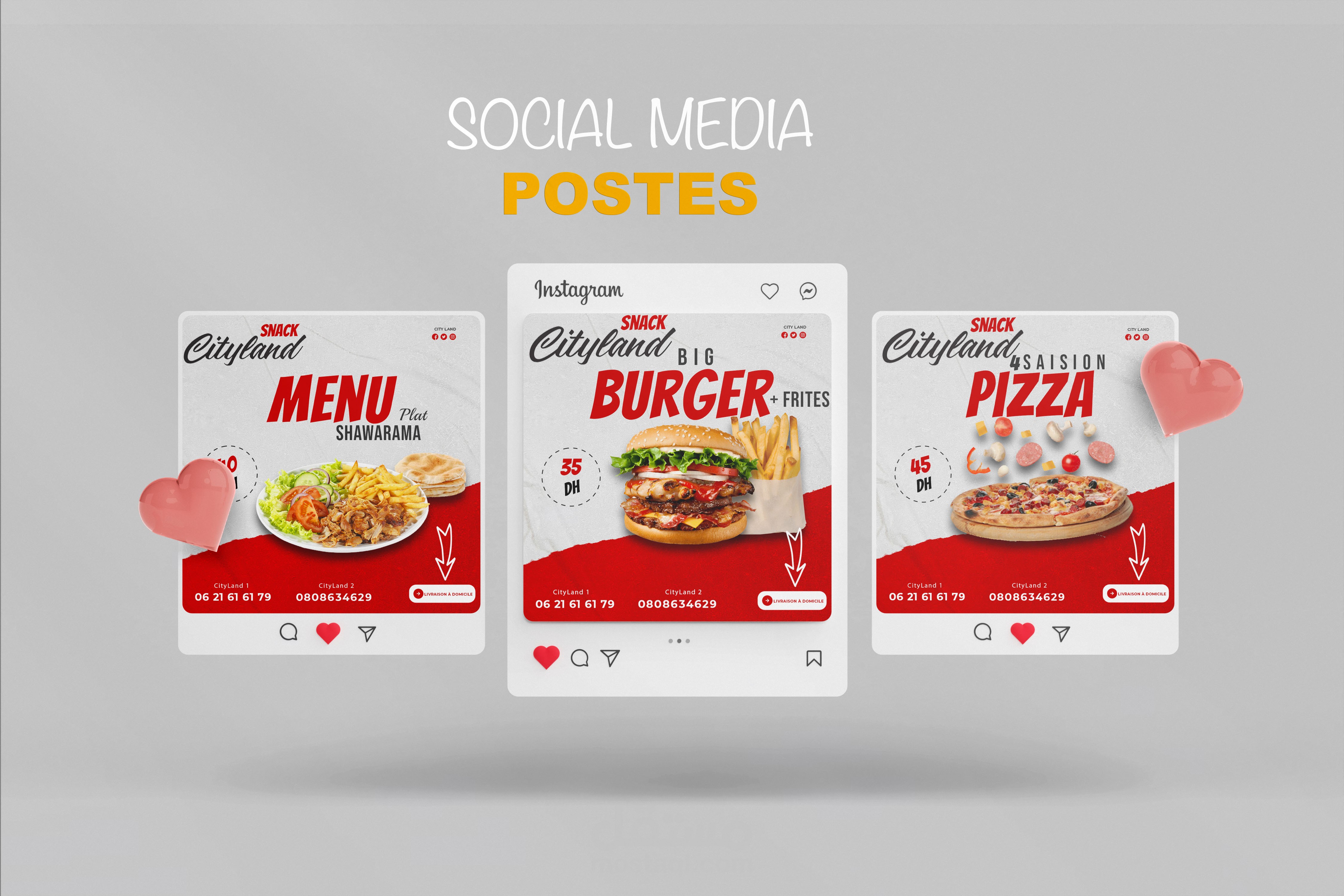 Social Media poster "fast food