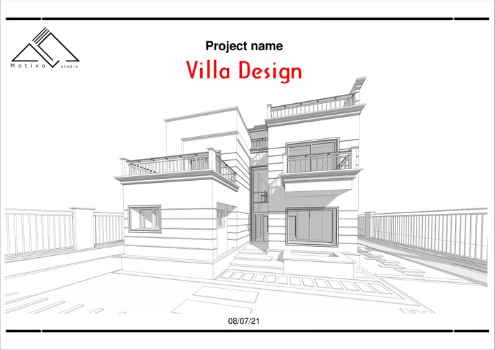 تصميم معماري لفيلا سكنية كاملة بالرسومات التنفيذية المعمارية
