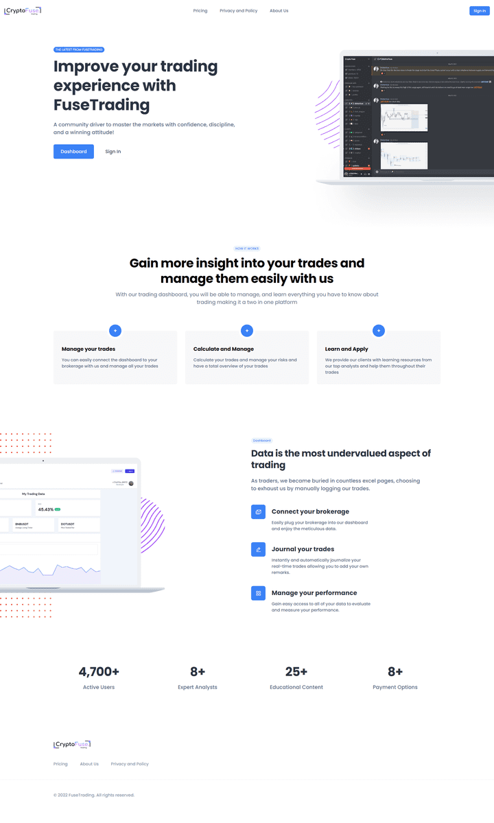 A complete trading platform with tracking and journaling functionalities