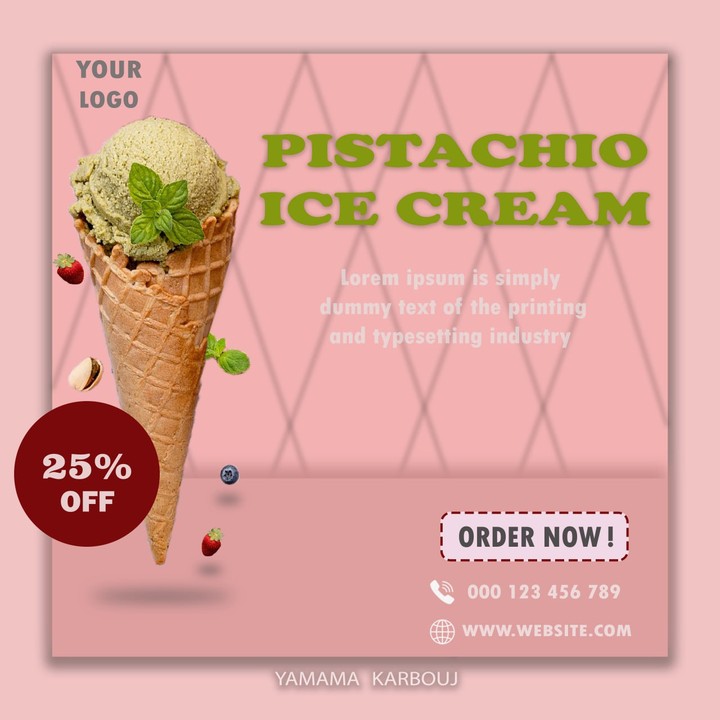 إعلان مثلجات _ Ice cream Social media design