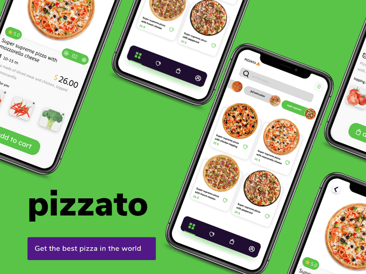 تصميم تطبيق بيزاتو للبيتزا