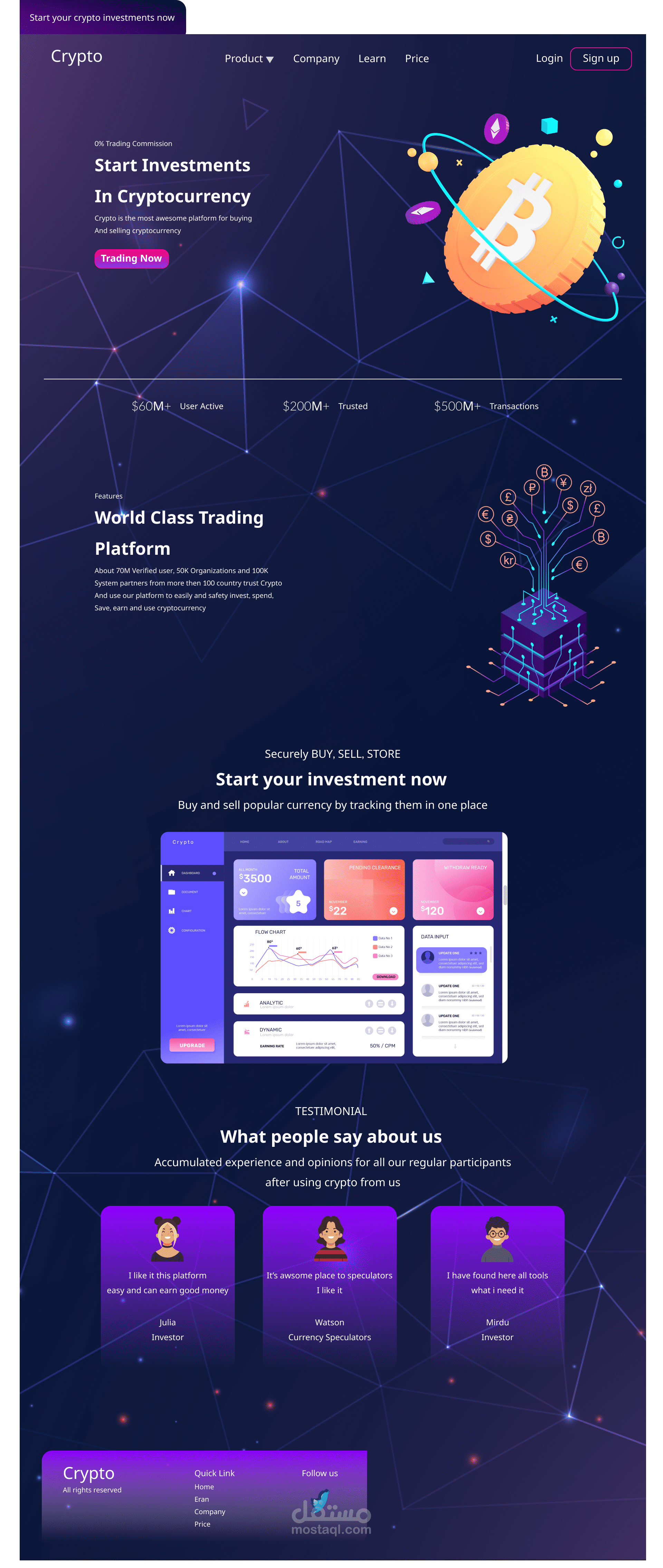 Landing page - crypto