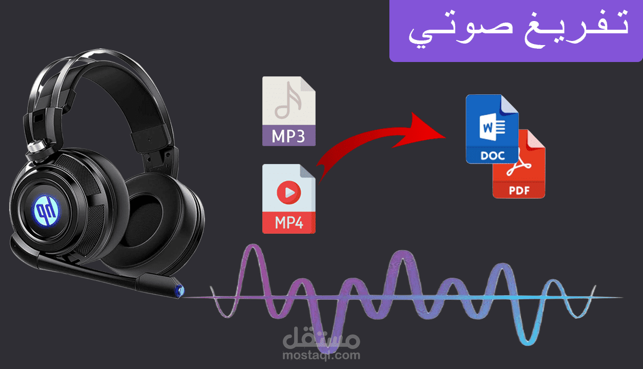 تفريغ الملفات الصوتية والمرئية والصور إلى نصوص