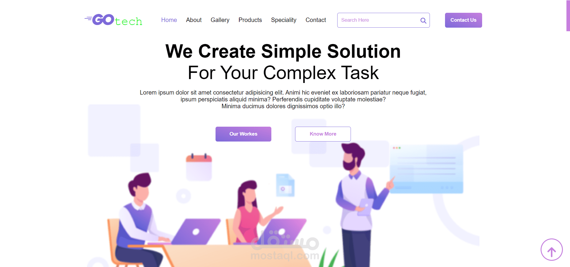 نموذج موقع لشركة تقنية Tech company template