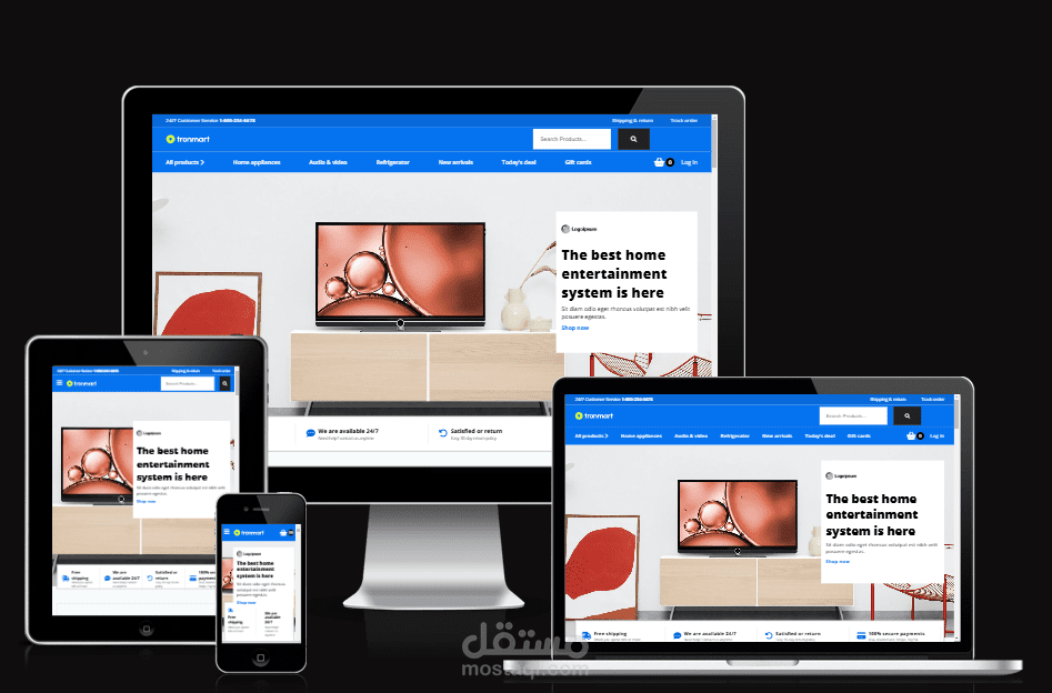 تصميم متجر الكتروني HTML CSS