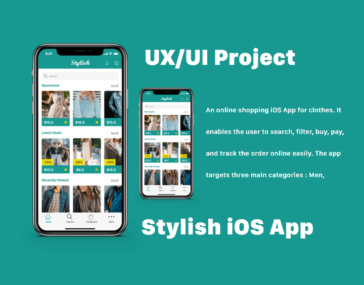 UX/UI Design for Online shopping iOS App