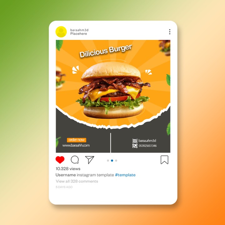 social media design for baraa resturant