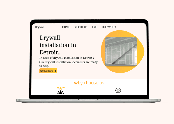 Drywall construction landing page