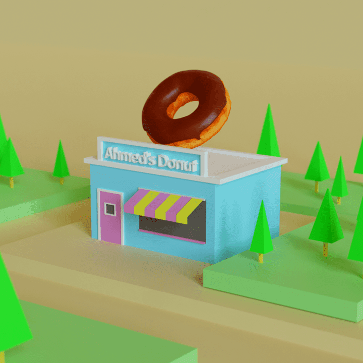 3d donut shop