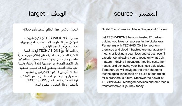 ترجمة مواقع (موقع  techvisions)